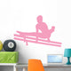 Gymnastics Silhouette Double Parallel Bars - Pink Wall Decal