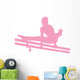 Gymnastics Silhouette Double Parallel Bars - Pink Wall Decal