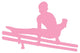 Gymnastics Silhouette Double Parallel Bars - Pink Wall Decal