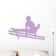 Gymnastics Silhouette Double Parallel Bars - Lavender Wall Decal