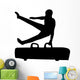 Gymnastics Silhouette Style Single Hand Horse Flip Wall Decal