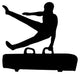 Gymnastics Silhouette Style Single Hand Horse Flip Wall Decal