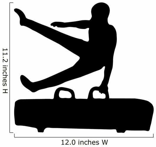 Gymnastics Silhouette Style Single Hand Horse Flip Wall Decal
