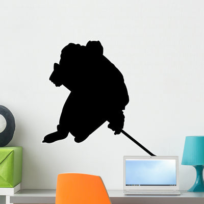 Hockey Wall Decal shown on a wall