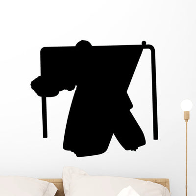 Hockey Wall Decal shown on a wall