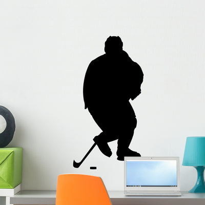 Hockey Wall Decal shown on a wall