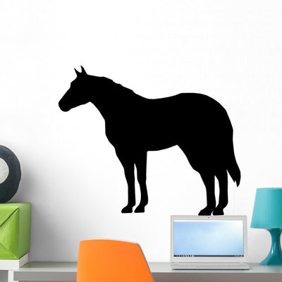 Horse Silhouette Wall Decal shown on a wall