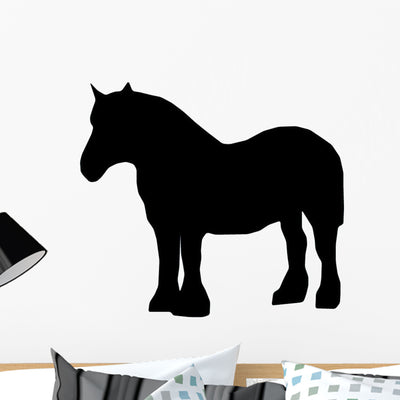 Black Clydesdale Horse Wall Decal shown on a wall