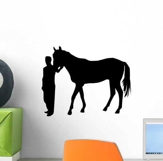 Horse Silhouette with Trainer Wall Decal