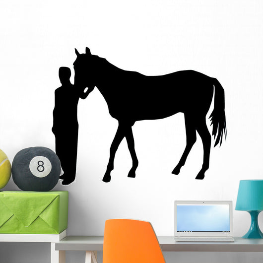 Horse Silhouette with Trainer Wall Decal
