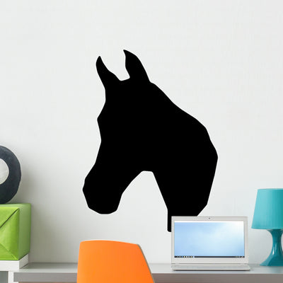 Facing Left Horse Head Wall Decal shown on a wall