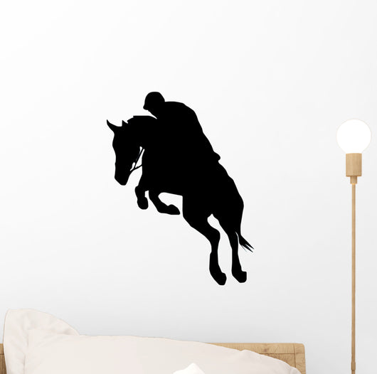 Jockeyed Horse Jumping Wall Decal