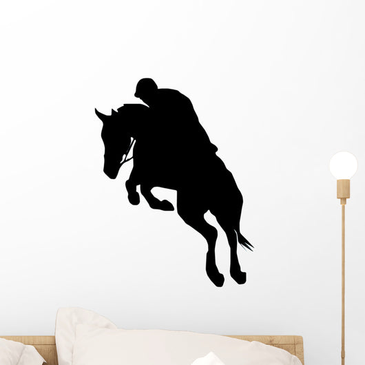 Jockeyed Horse Jumping Wall Decal