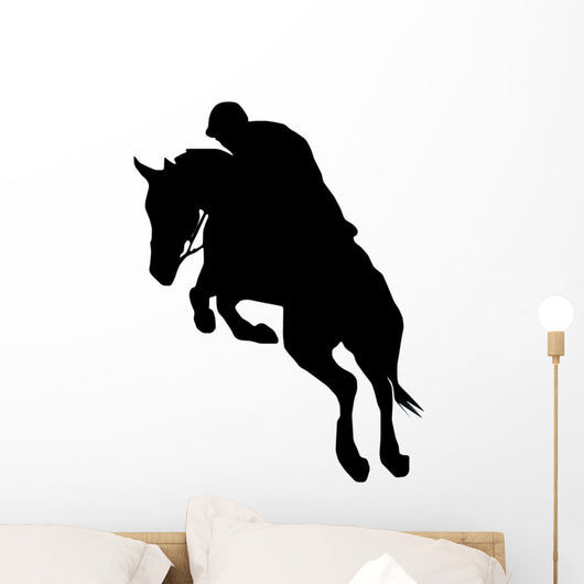 Jockeyed Horse Jumping Wall Decal