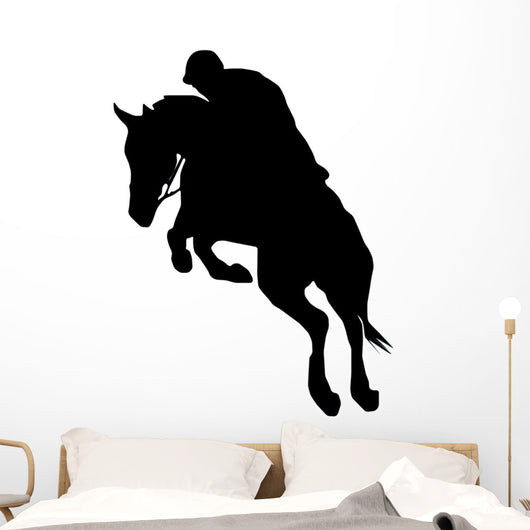 Jockeyed Horse Jumping Wall Decal