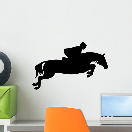 Skillful Jockeyed Jump Horseback Wall Decal