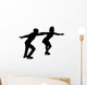 Ice Skating Couple Silhouette Wall Decal