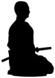 Meditating Samurai Silhouette Wall Decal