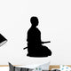 Meditating Samurai Silhouette Wall Decal