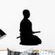 Meditating Samurai Silhouette Wall Decal