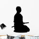 Meditating Samurai Silhouette Wall Decal