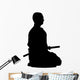 Meditating Samurai Silhouette Wall Decal