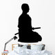 Meditating Samurai Silhouette Wall Decal