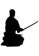 Meditating Samurai Silhouette Wall Decal
