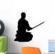 Meditating Samurai Silhouette Wall Decal