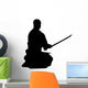 Meditating Samurai Silhouette Wall Decal