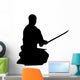 Meditating Samurai Silhouette Wall Decal