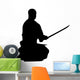 Meditating Samurai Silhouette Wall Decal