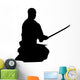 Meditating Samurai Silhouette Wall Decal