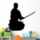 Meditating Samurai Silhouette Wall Decal