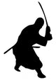 Samurai Silhouette Swinging Katana Wall Decal