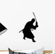 Samurai Silhouette Swinging Katana Wall Decal