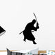 Samurai Silhouette Swinging Katana Wall Decal