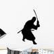Samurai Silhouette Swinging Katana Wall Decal
