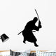 Samurai Silhouette Swinging Katana Wall Decal