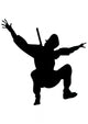 Falling Action Ninja Silhouette Wall Decal
