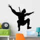 Falling Action Ninja Silhouette Wall Decal