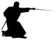 Stabbing Samurai Silhouette Wall Decal