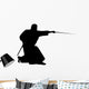 Stabbing Samurai Silhouette Wall Decal