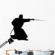 Stabbing Samurai Silhouette Wall Decal