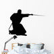 Stabbing Samurai Silhouette Wall Decal