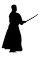 Samurai with Katana Silhouette Wall Decal
