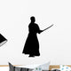 Samurai with Katana Silhouette Wall Decal