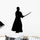 Samurai with Katana Silhouette Wall Decal