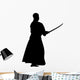 Samurai with Katana Silhouette Wall Decal