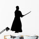 Samurai with Katana Silhouette Wall Decal